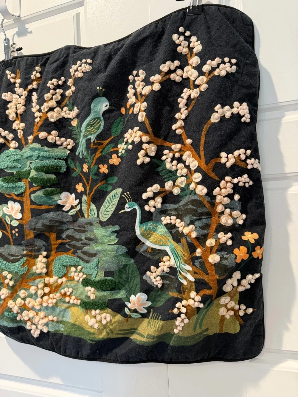 RIFLE PAPER CO. KYOTO GARDEN EMBROIDERED CUSHION COVER 56CM X 56CM